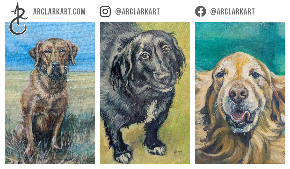 acrylic paintings of dogs